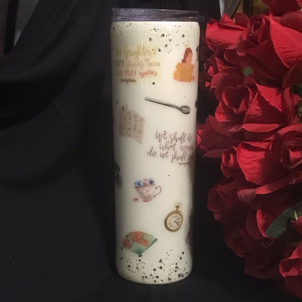 BRIDGERTON WHITE TRAVEL TUMBLER